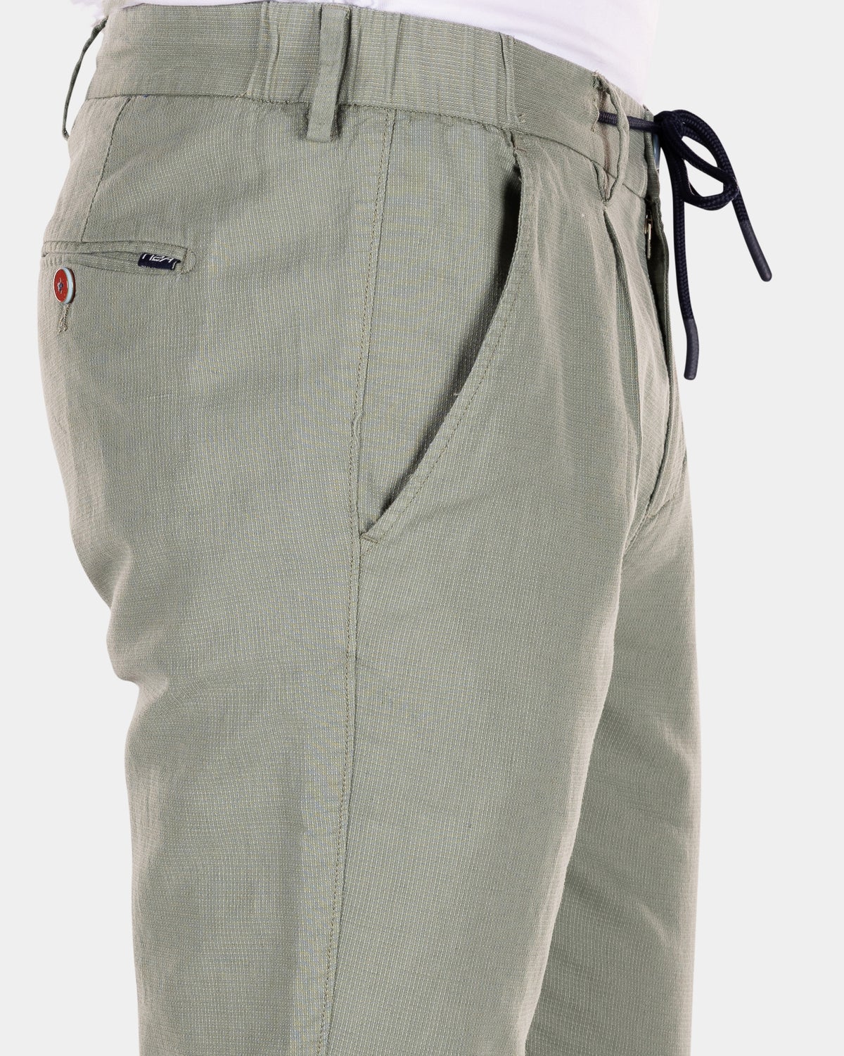 Cotton linen chino - Mellow Army