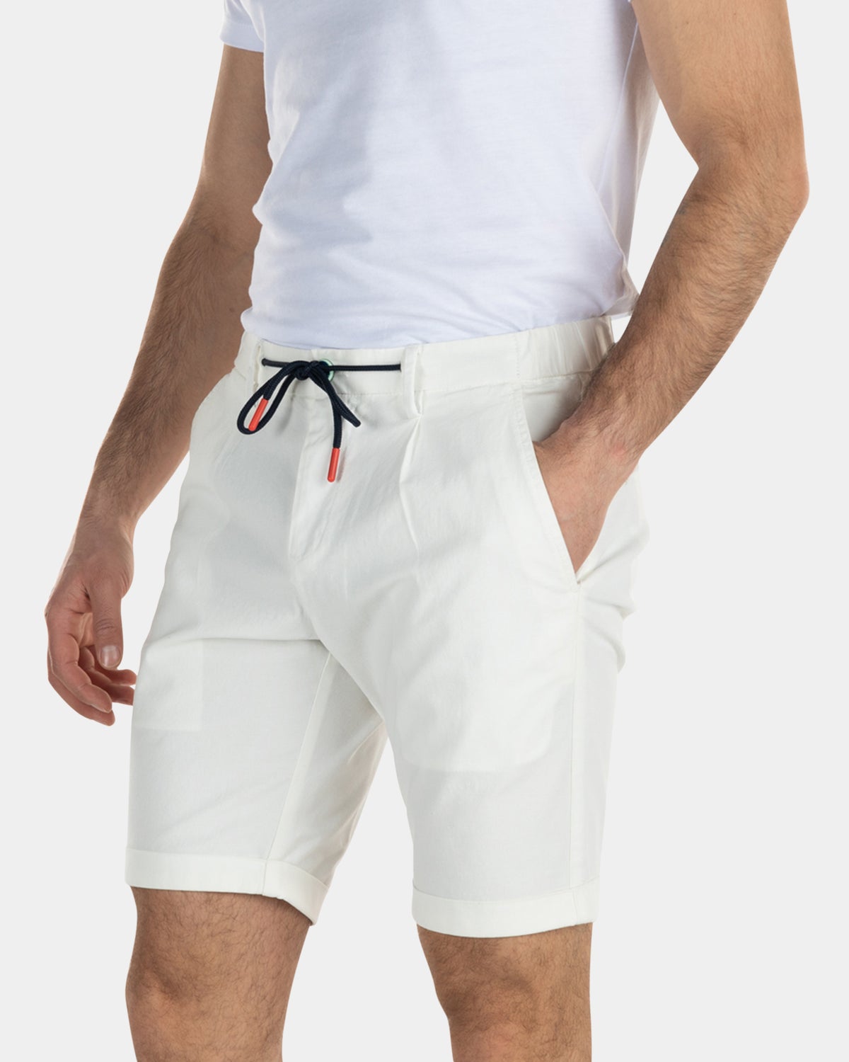 Witte katoenen chino shorts - Cream