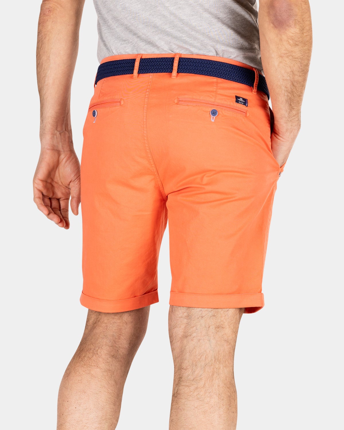 Cotton chino shorts - Golden Orange