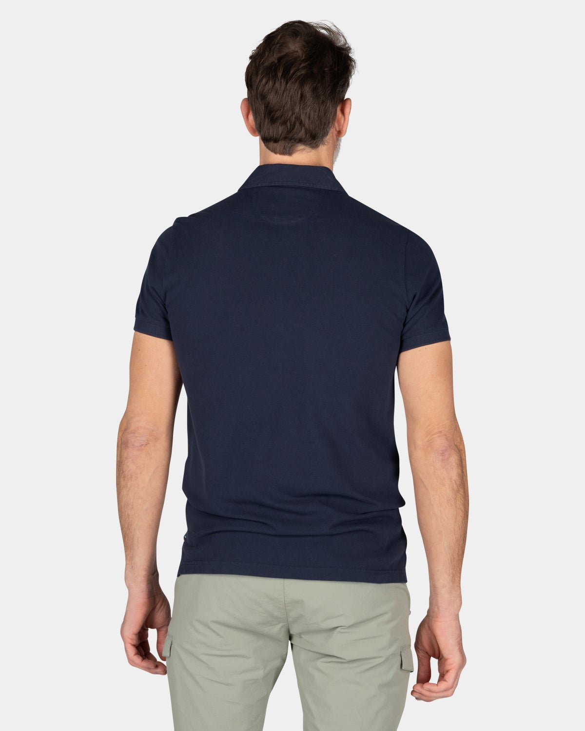 Polo uni en coton blue - Traditional Navy