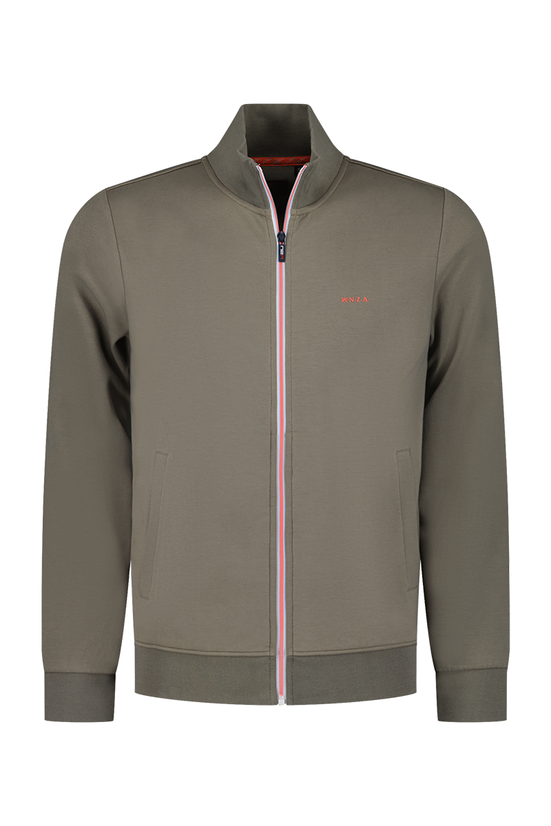 Einfarbiger Stretch-Cardigan - Misty Army