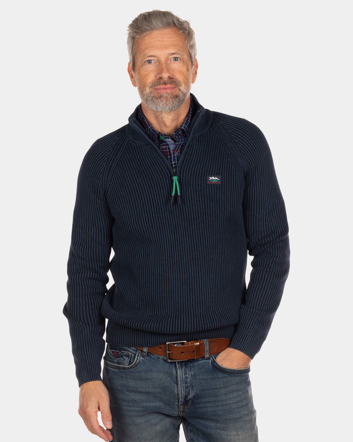 Blauer Rippstrickpullover Orauea - Steady Navy