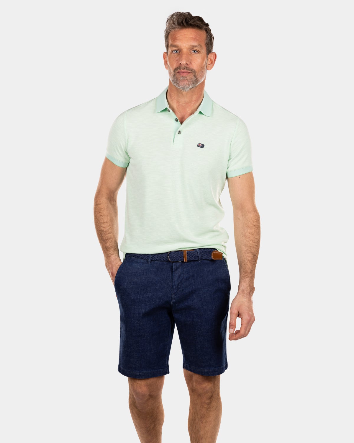 Polo uni en matière résistante - Teal Green