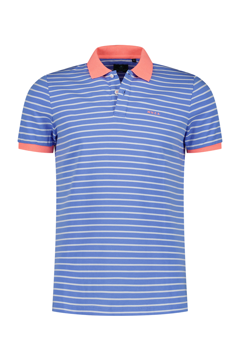 Polo rayé avec stretch - Bed Blue