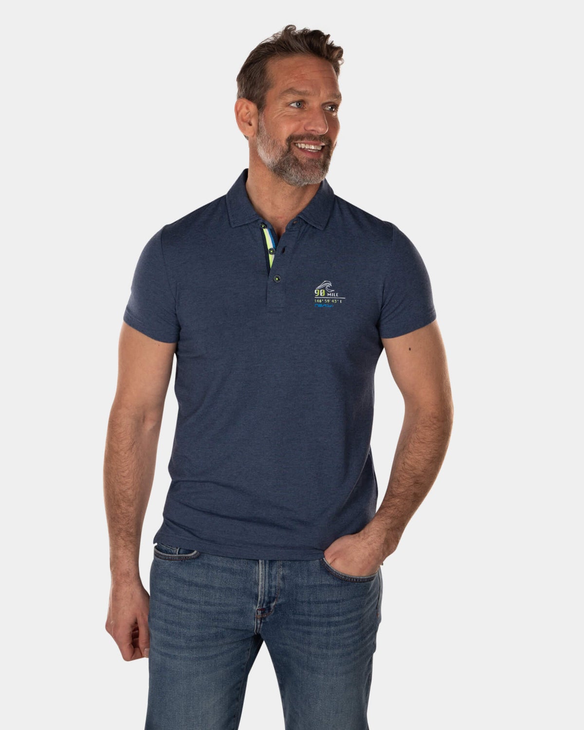 Einfarbiges Poloshirt aus Modal und Baumwolle - High Summer Navy