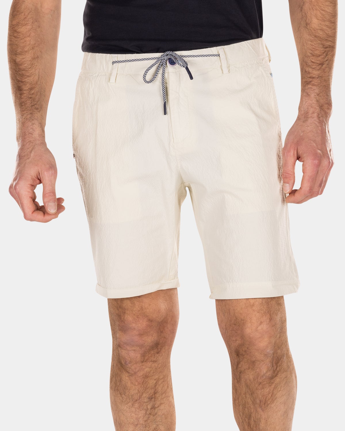 Korte chino van katoen - Cream