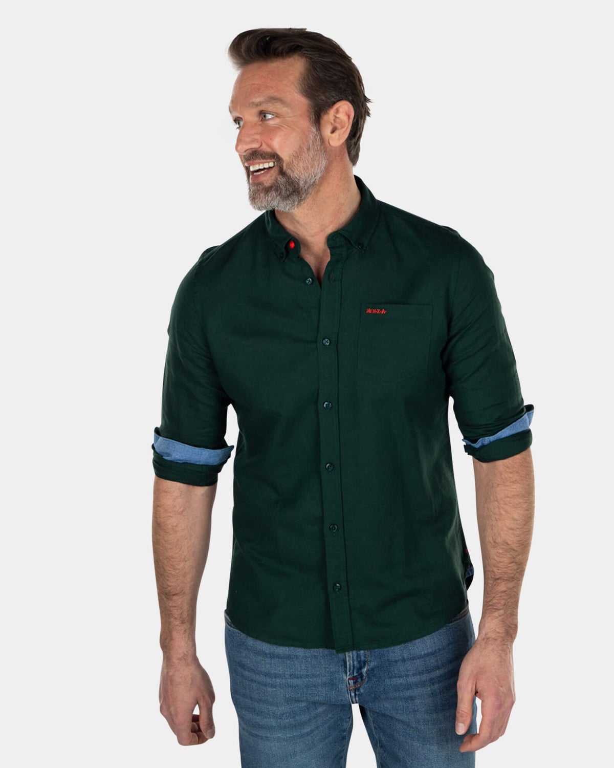 Camisa de lino de color liso - Dark Pine