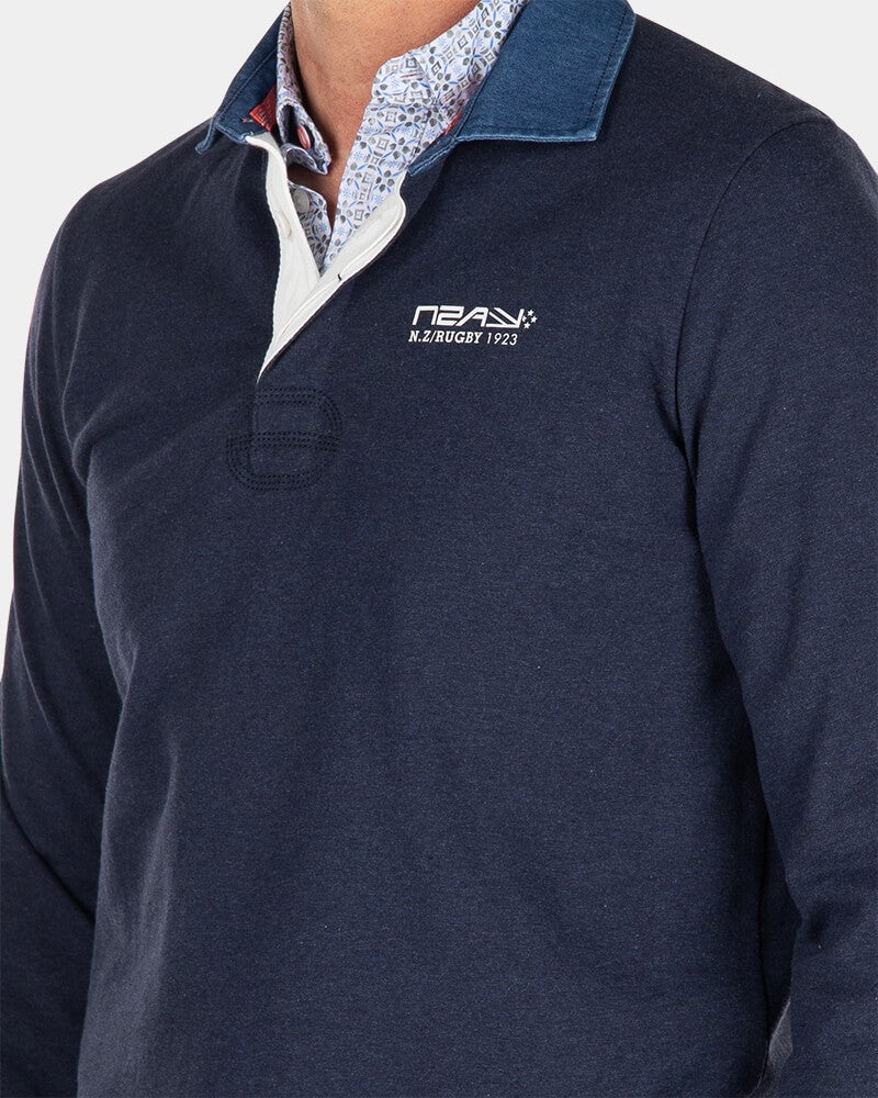 Schlichtes Rugby-Shirt - Traditional Navy