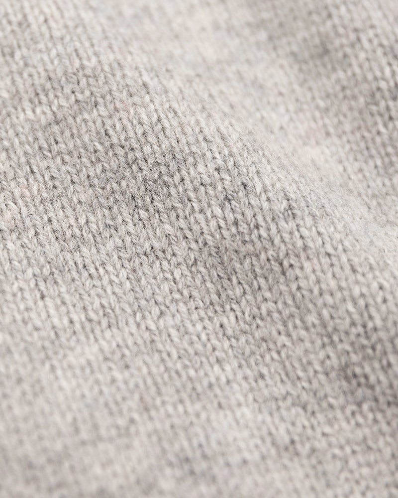 Wool plain half zip pullover - Grey Melange