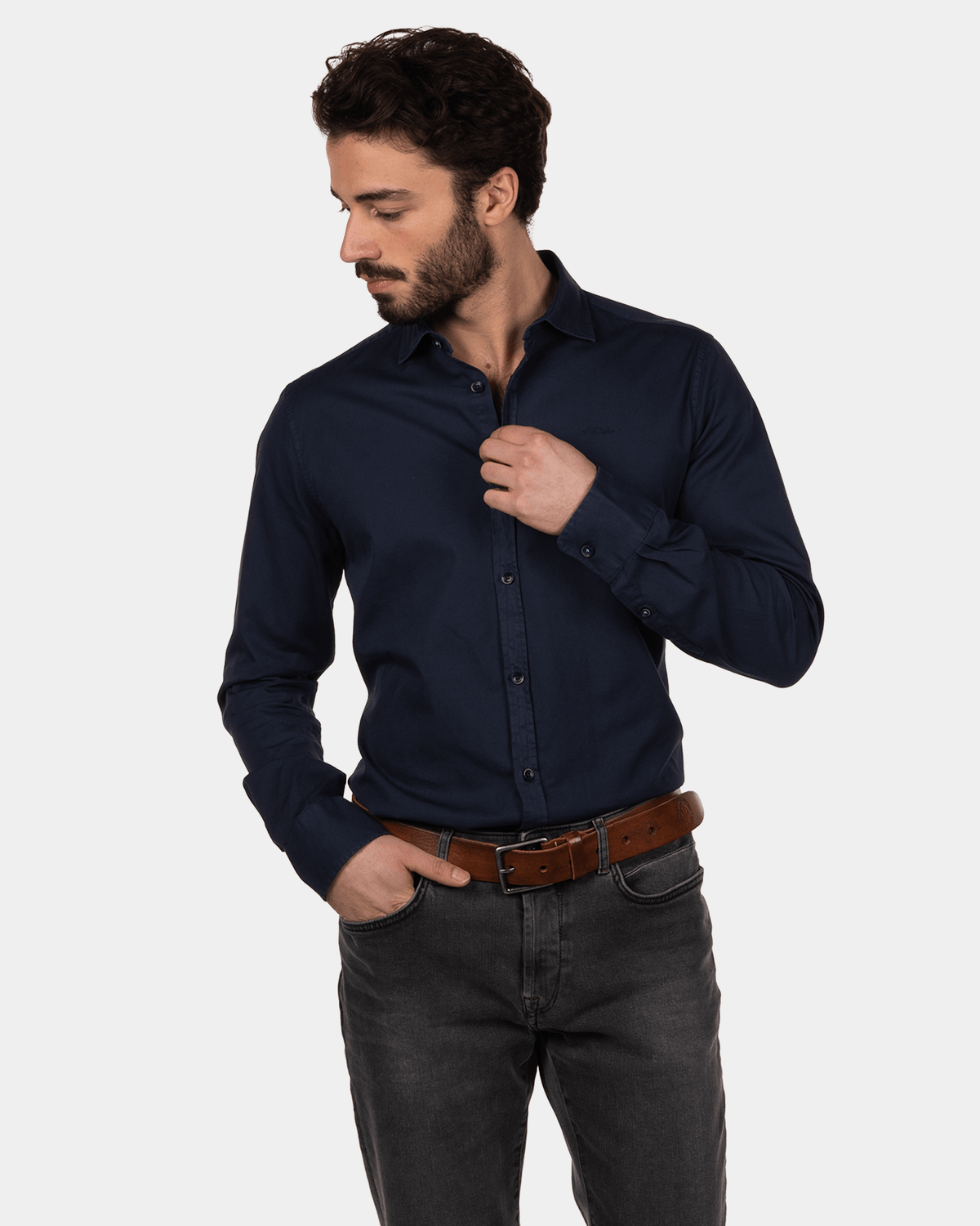 Katoenen shirt - Navy