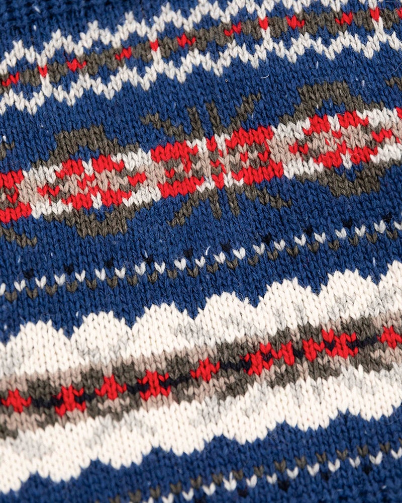 Pullover mit halbem Reißverschluss aus Baumwolle und Wolle - Bright Water Blue