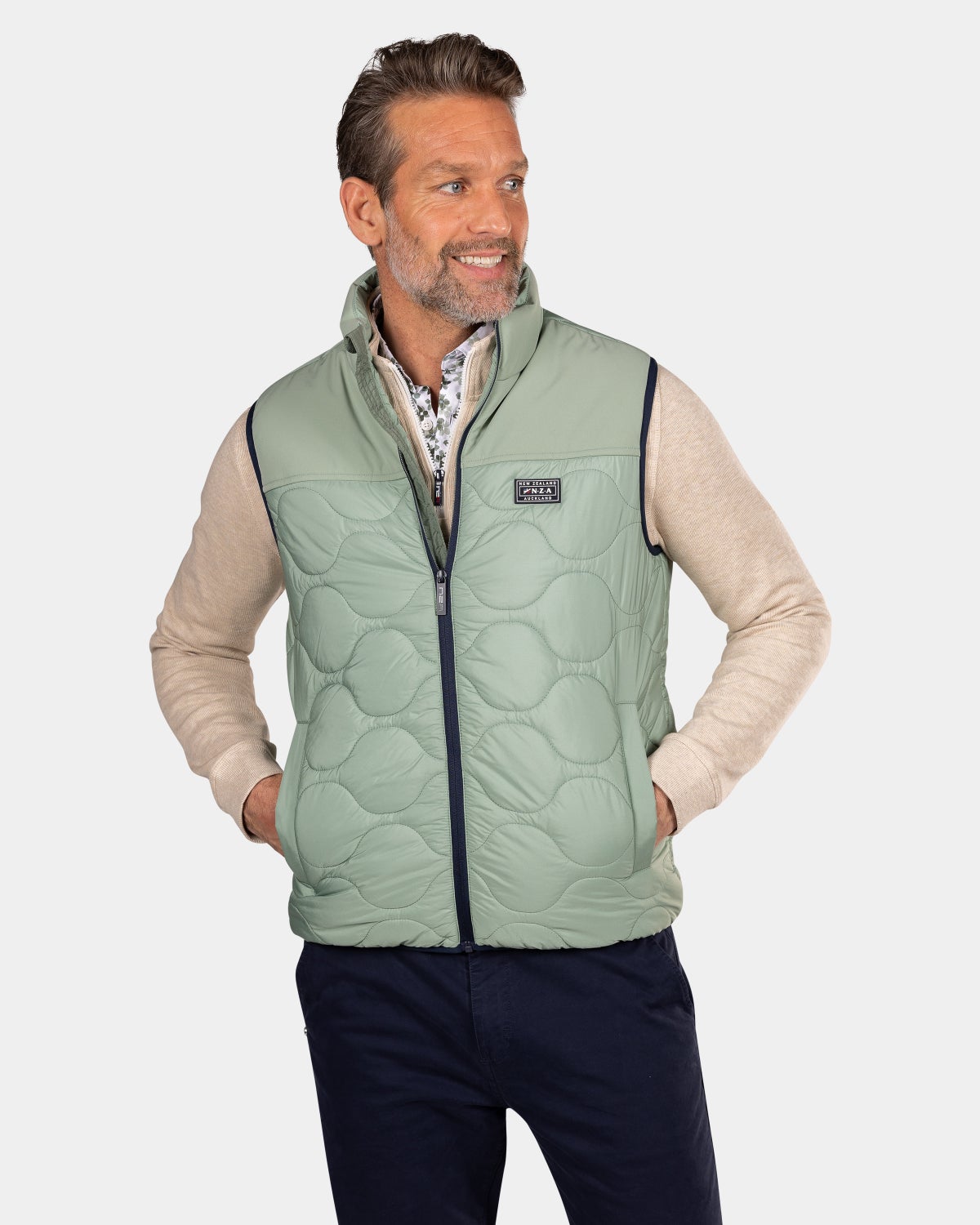 Groene gewatteerde bodywarmer - Sage