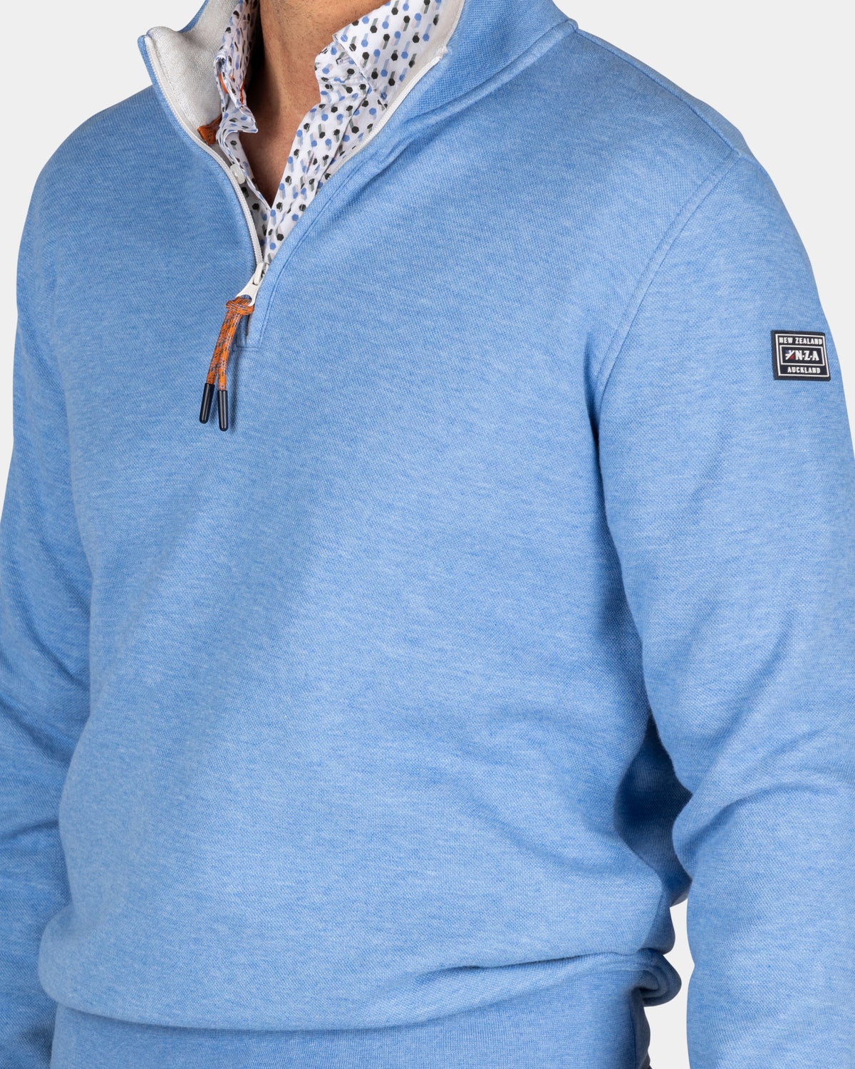 Blauwe sweater met halve rits - Frozen Blue