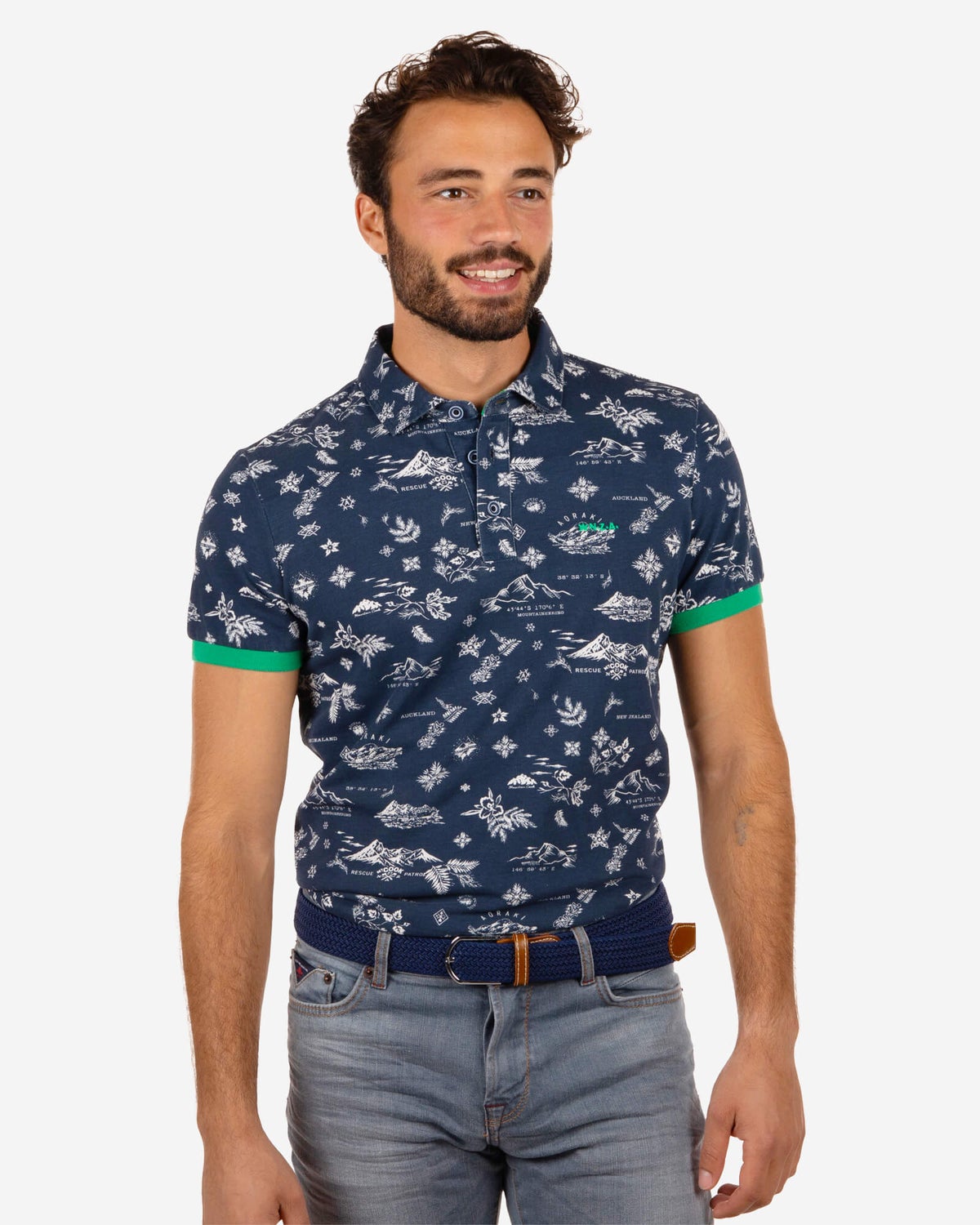 Polo con estampado Otto - Reef Navy