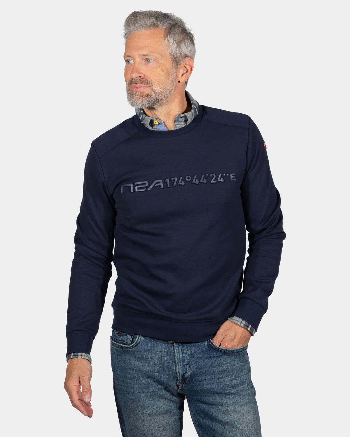 Sweater met ronde hals Oruawharo - Ink Navy