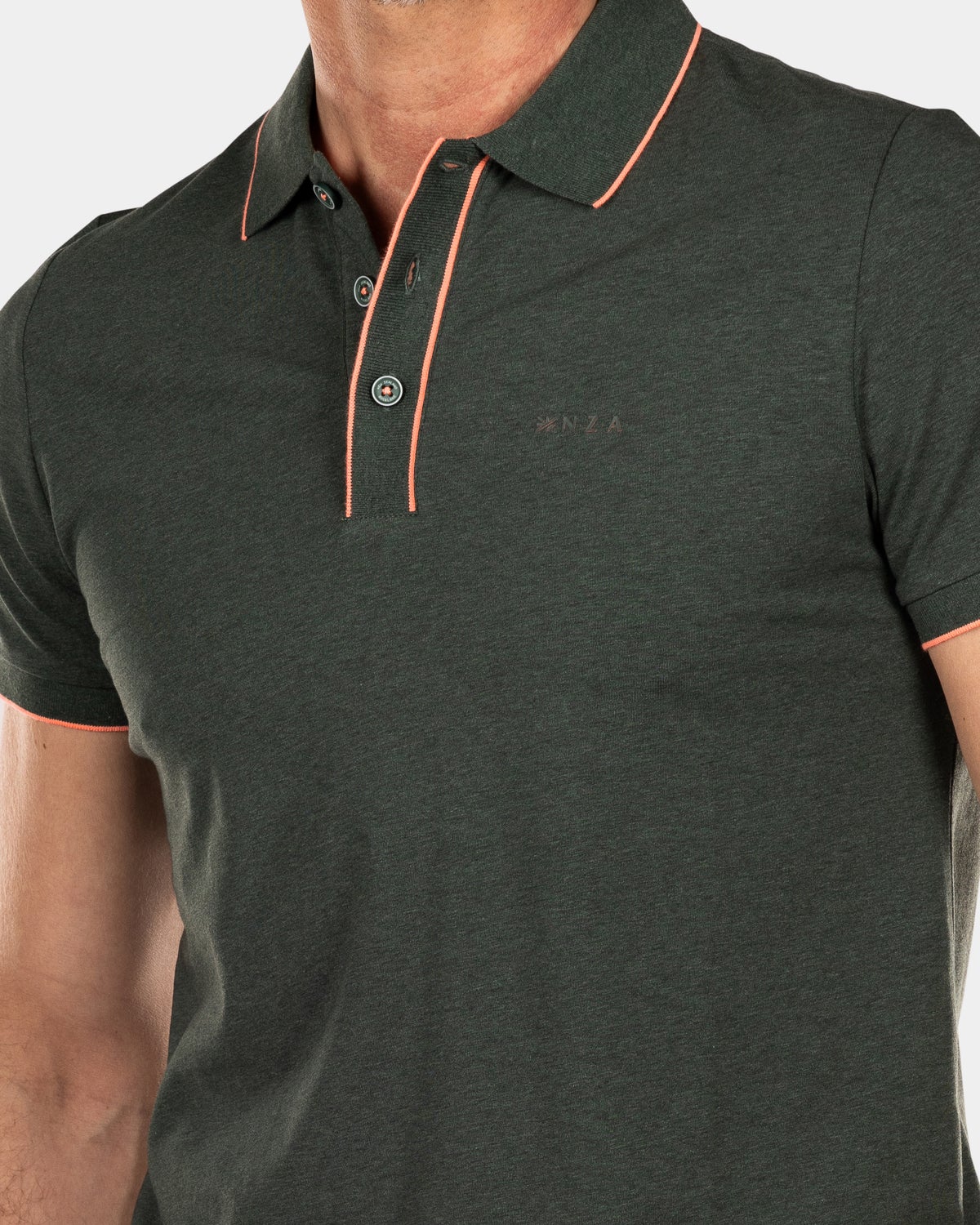 Plain polo with stretch - Chalk Green