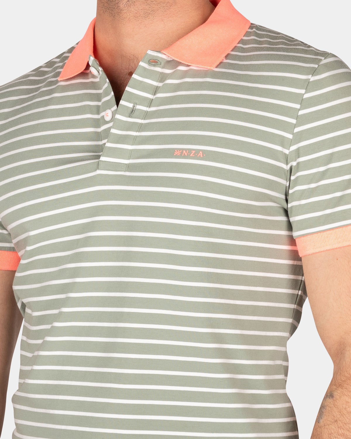 Gestreiftes Polo mit Stretch - Mellow Army