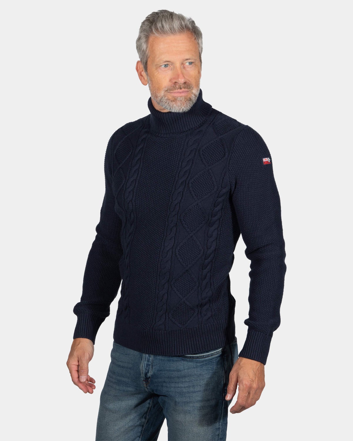 Rollkragenpullover aus Baumwolle Erskine - Ink Navy