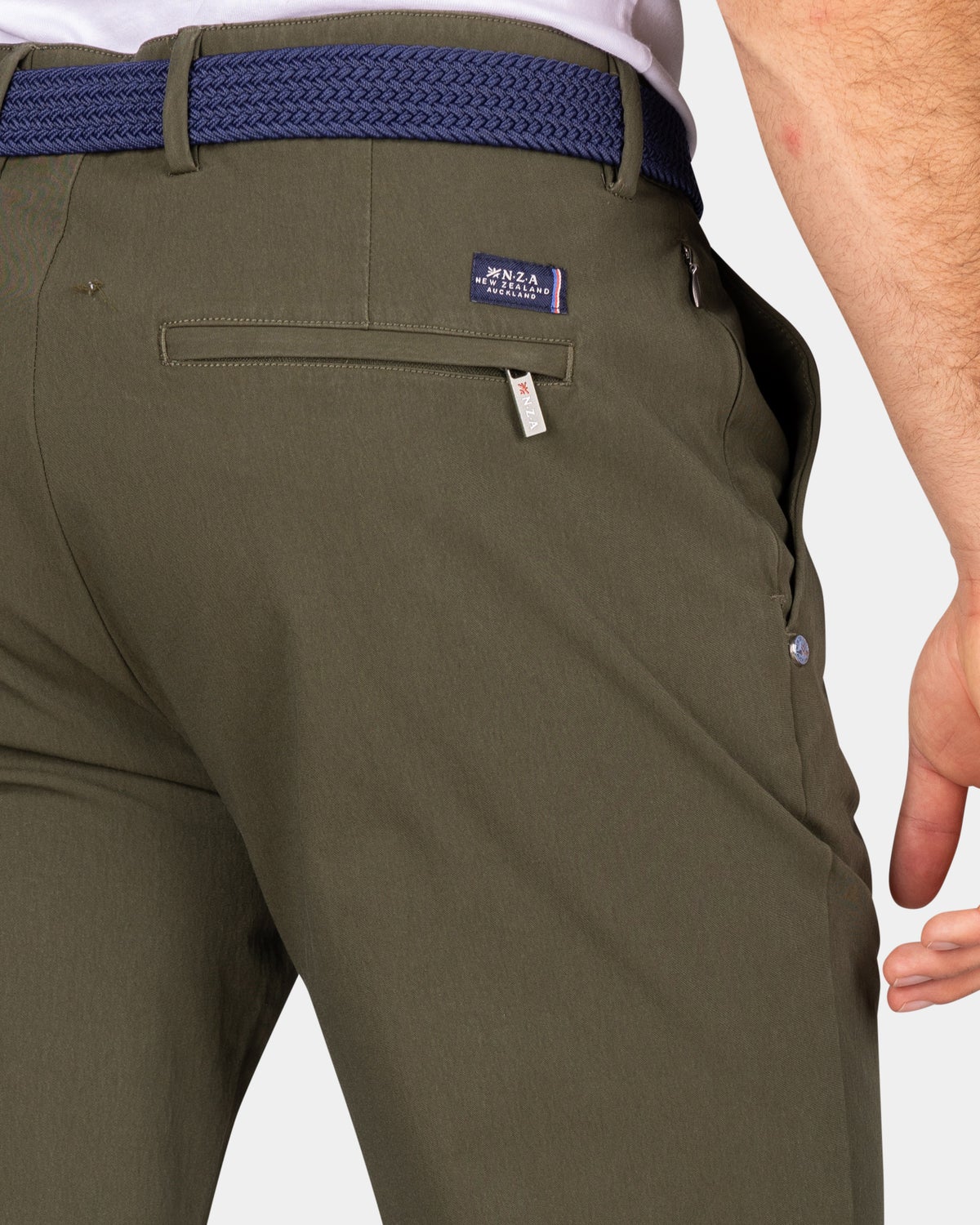 Dark green chino with stretch - Quartz Green