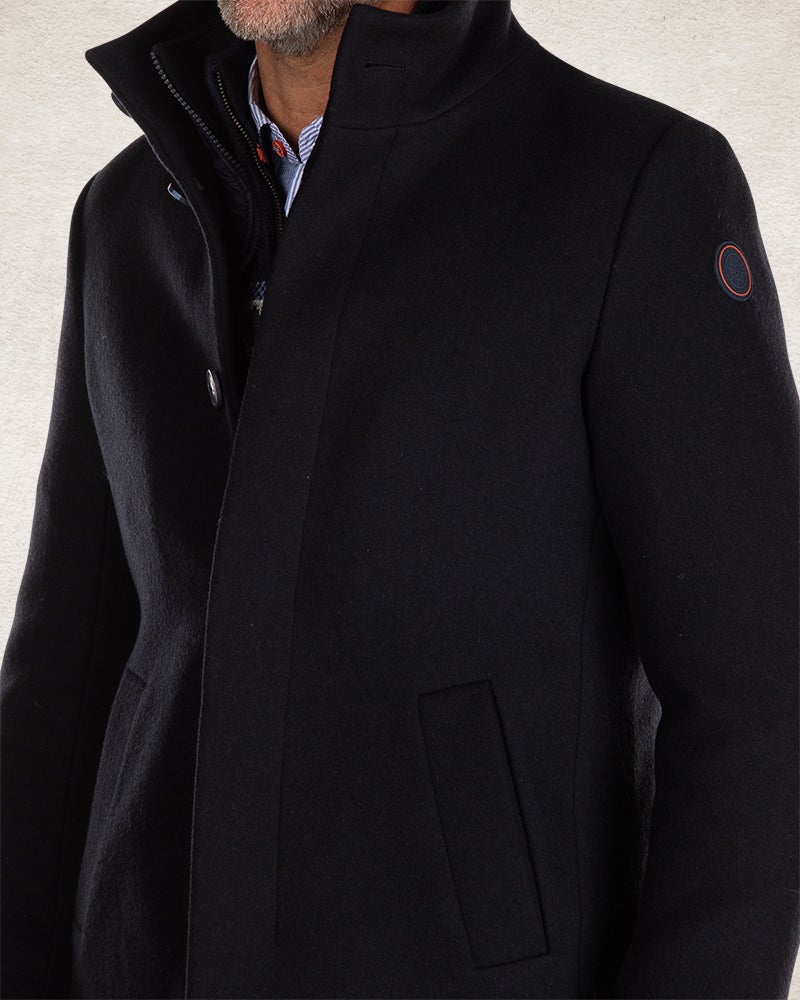 Manteau classique en laine bleu foncé - Pitch Navy