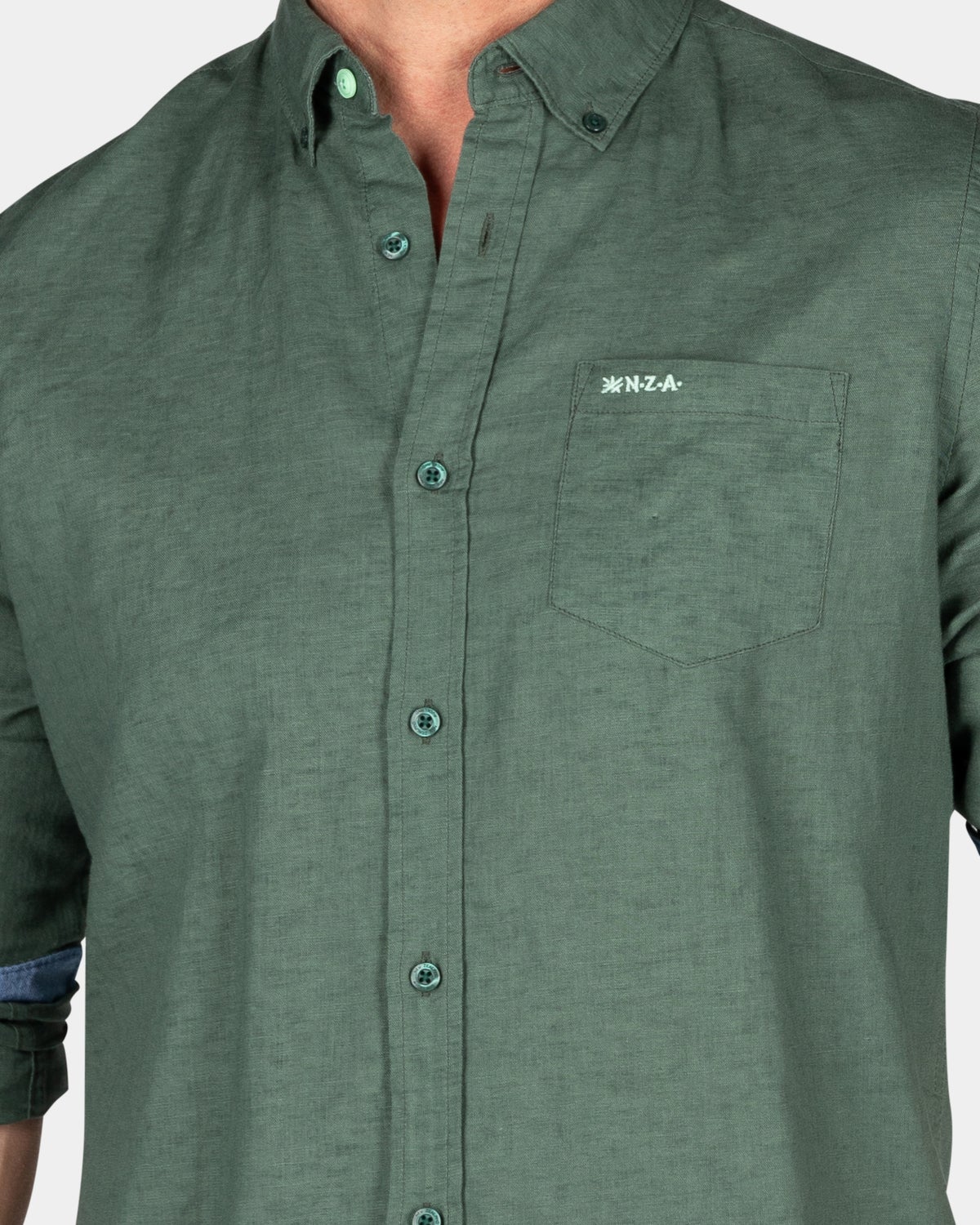 Chemise en lin uni - Chalk Green