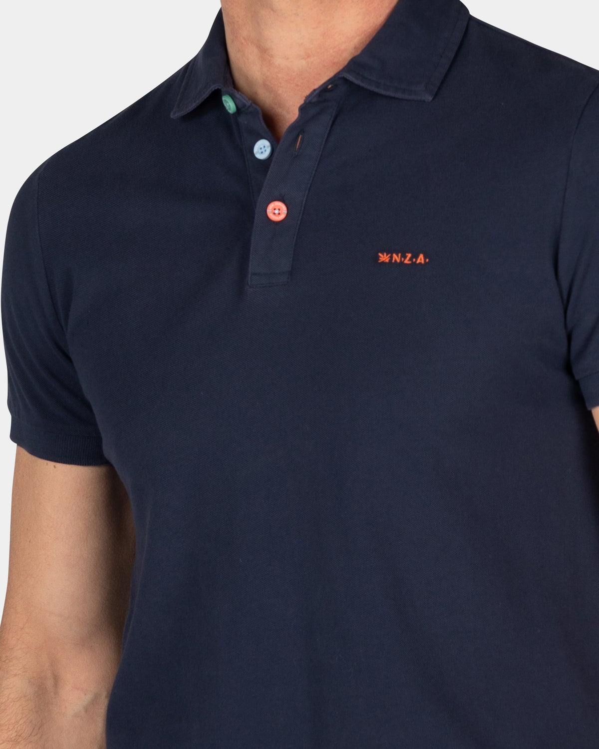 Polo uni en coton blue - Traditional Navy