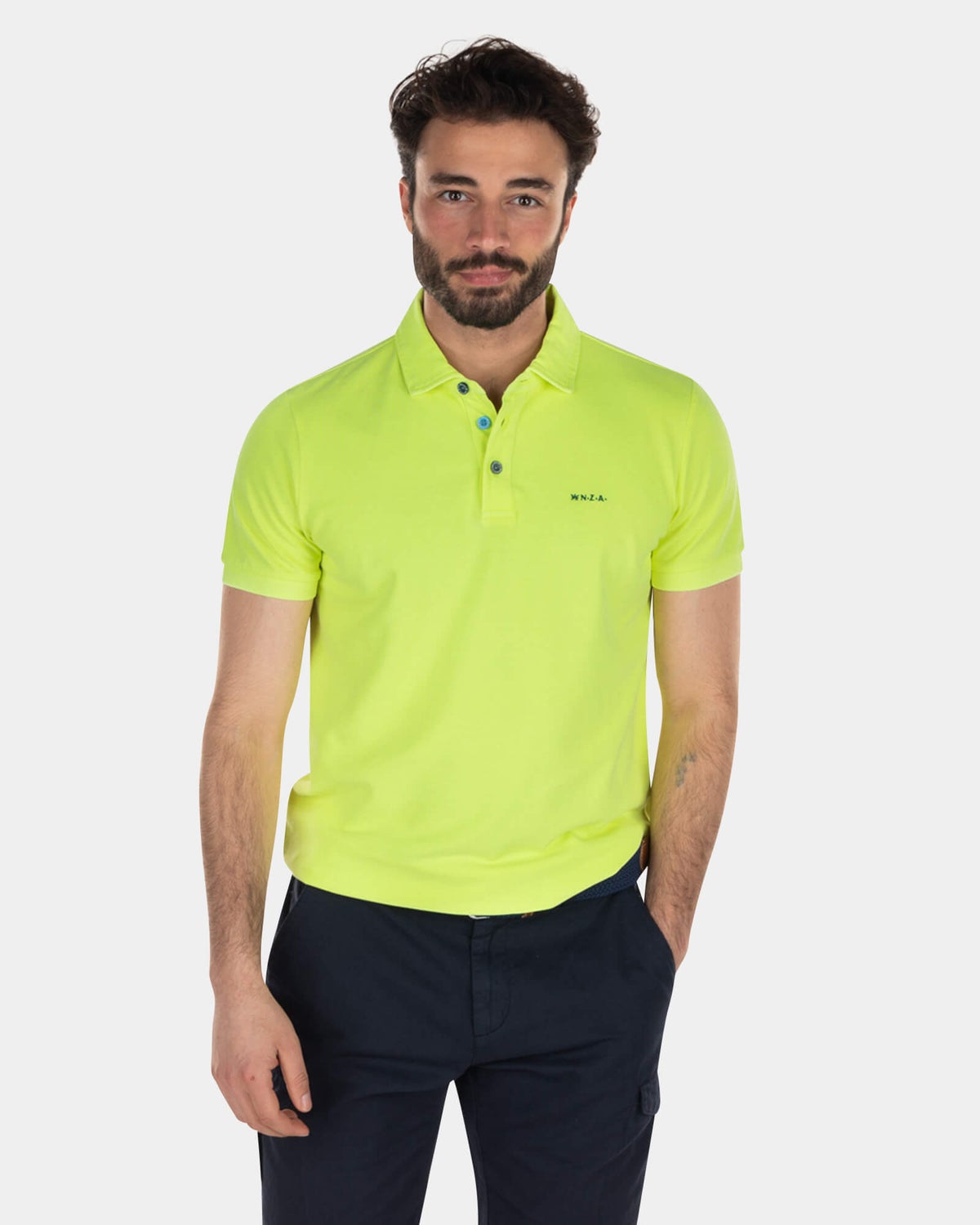 Baumwolle Basic-Poloshirt - High Summer Yellow