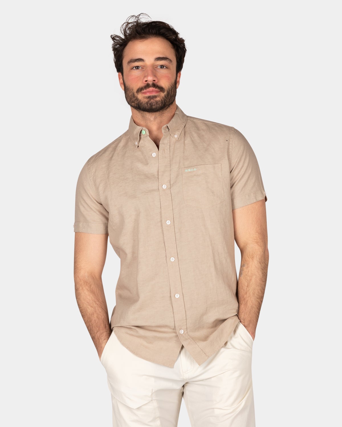 Camisa lisa manga corta - Shimmering Sand