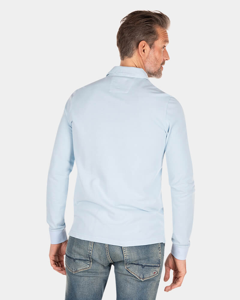 Schlichtes Poloshirt mit langen Ärmeln - Universal Blue
