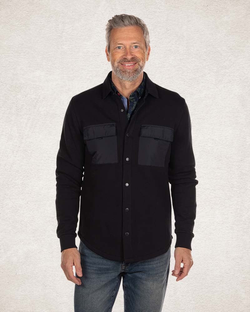 Overshirt van katoen fleece - Pitch Navy