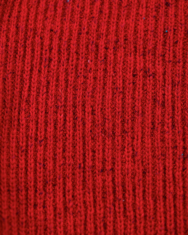 Cardigan tricoté en coton et laine - Carmine red