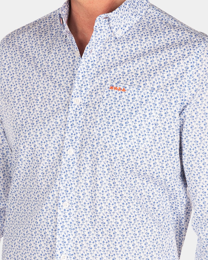 Camisa de algodón estampada azul - Rhythm Blue