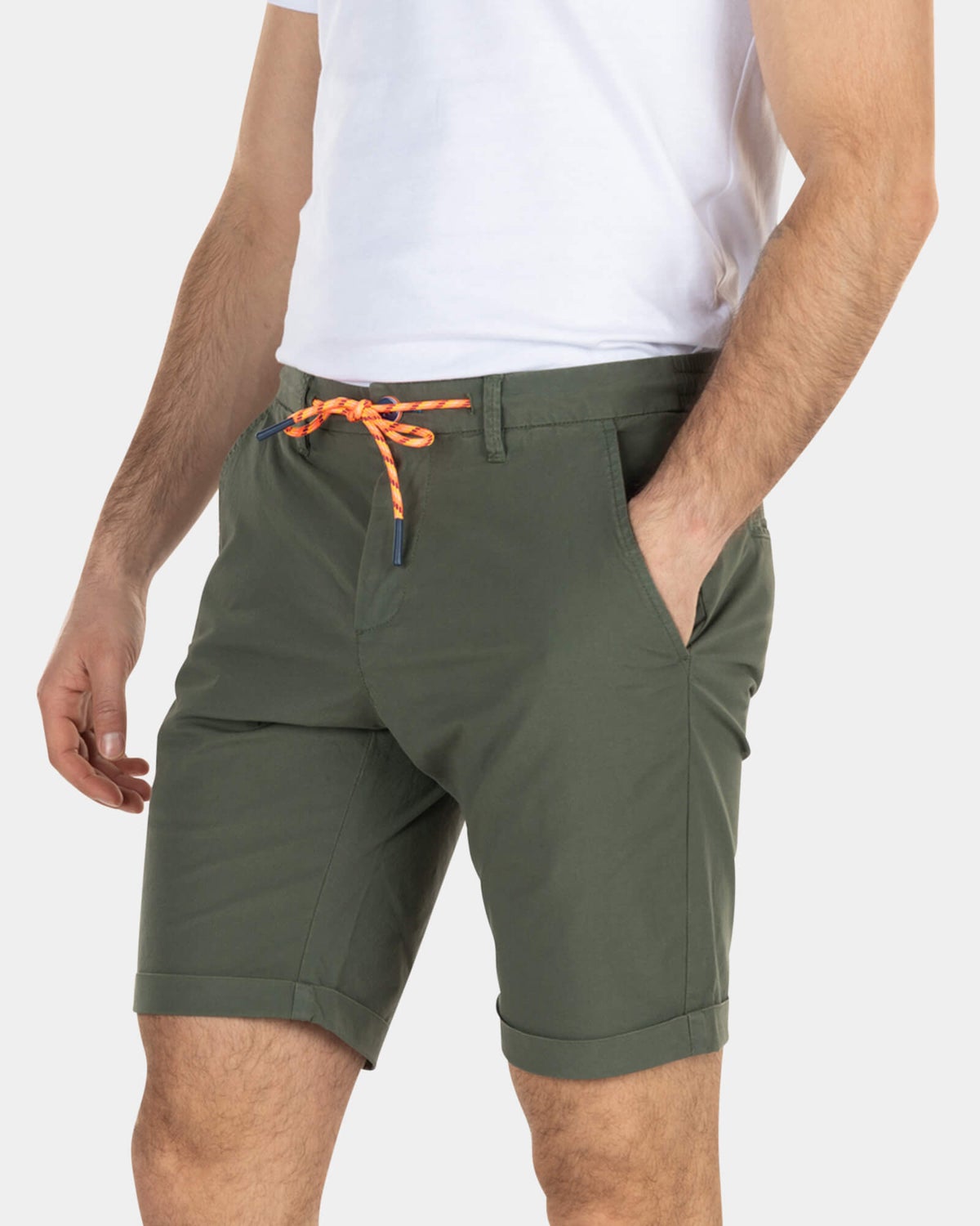 Short chino uni en coton - High Summer Army