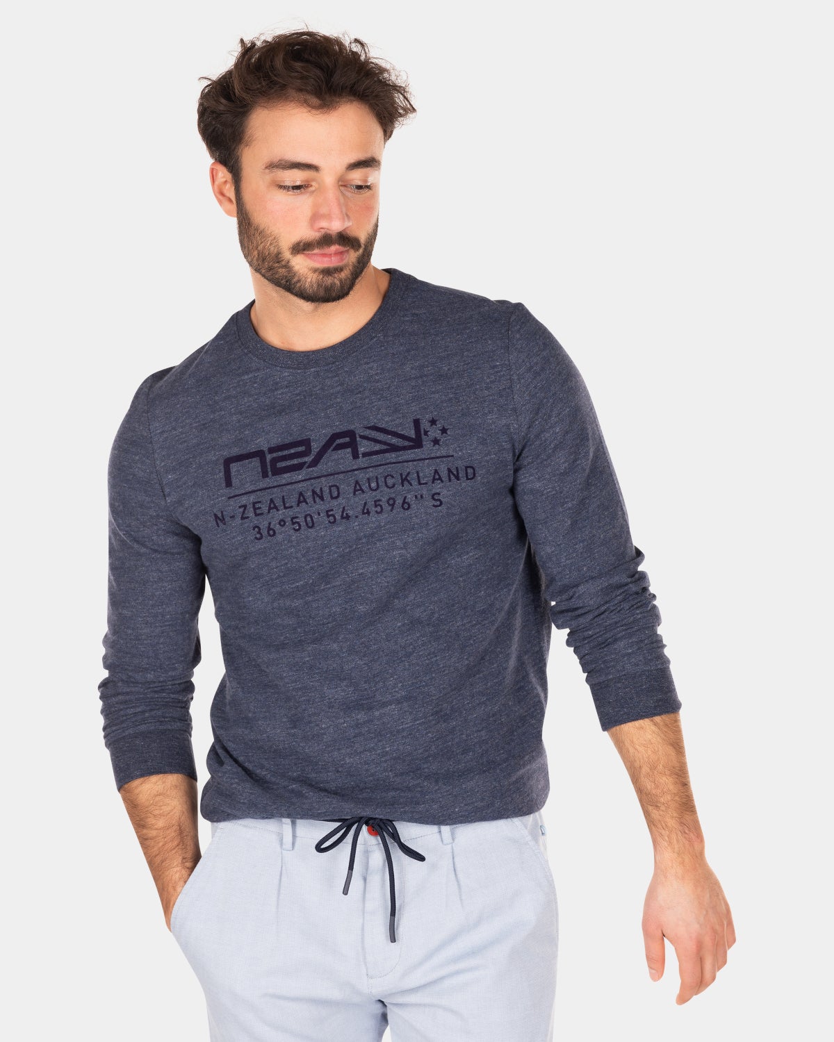 Crew neck long sleeved t-shirt - Traditional Navy