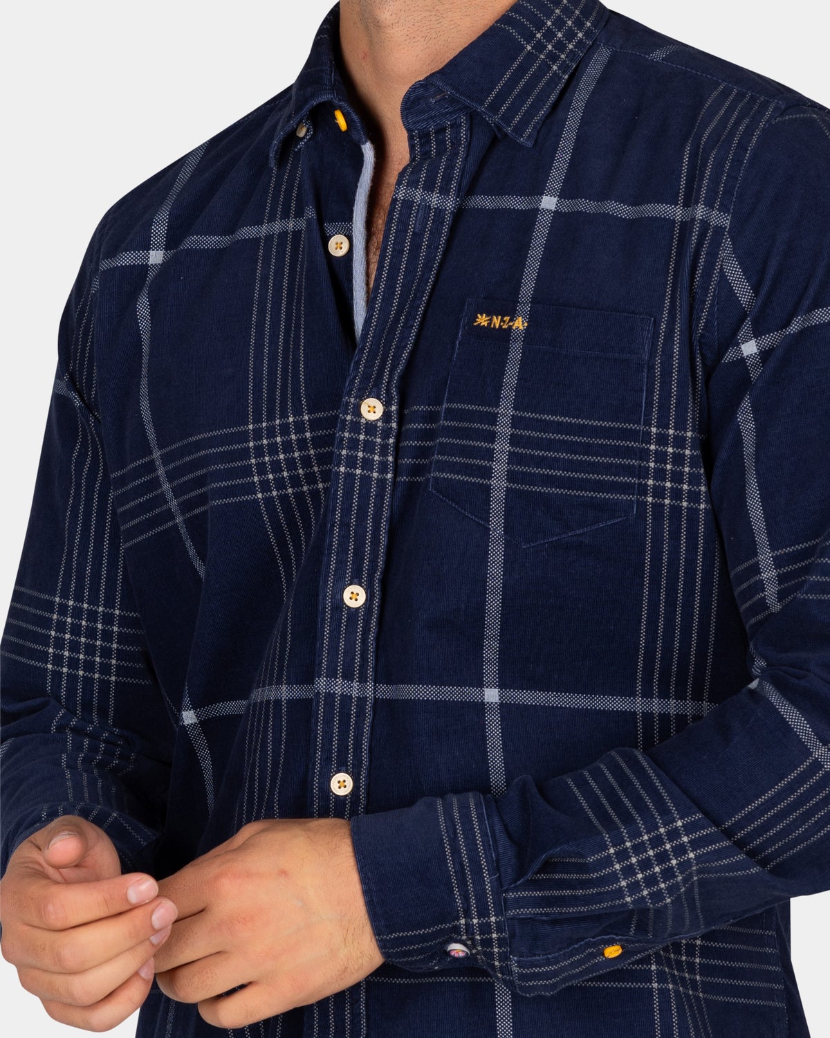 Corduroy dark blue checkered shirt - Winter Navy