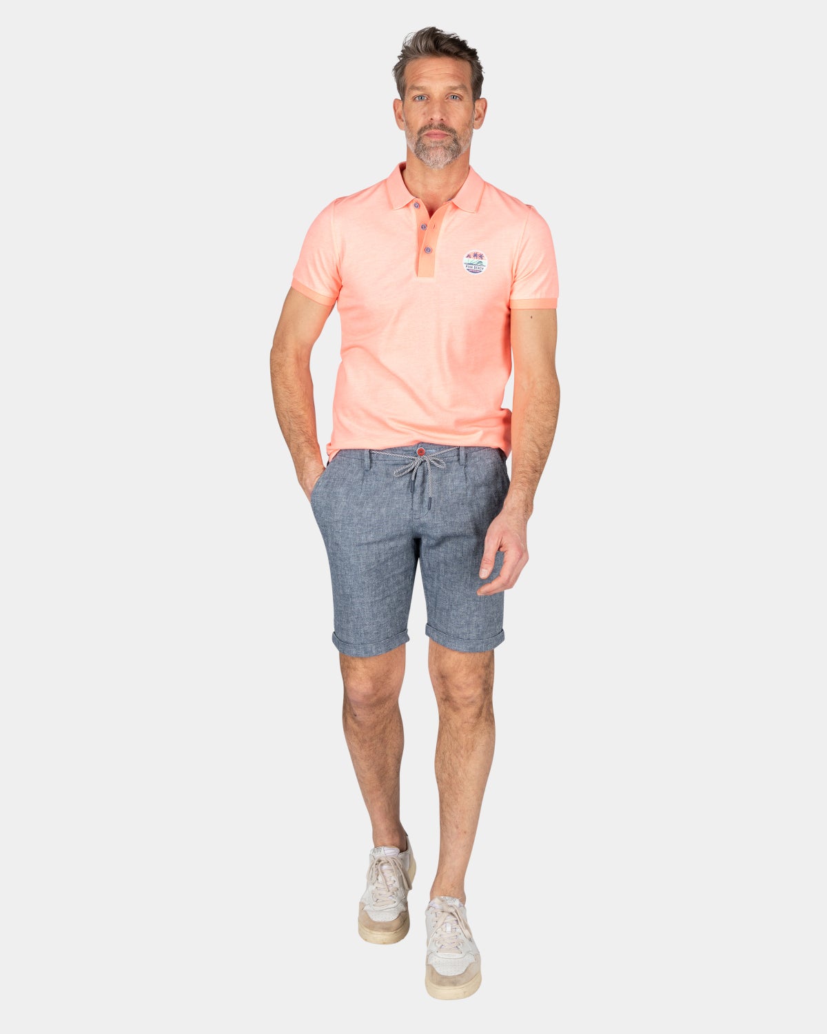 Plain cotton poloshirt - Fury Pink