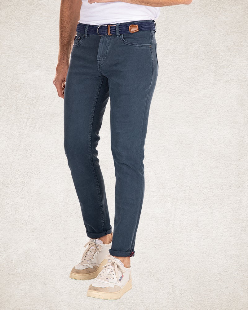 Jeans elásticos 5 bolsillos color - Trent Petrol