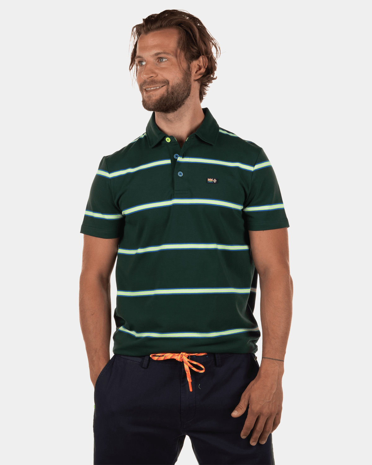 Gestreepte polo Kohangatera - Lead Green