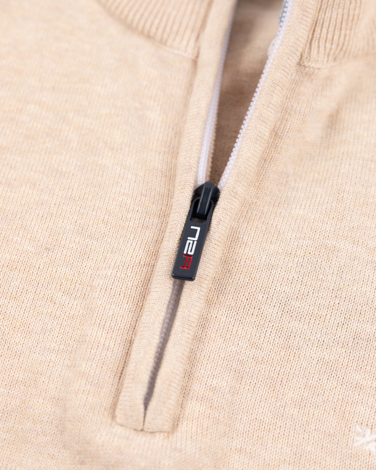 Beige half zip pullover - Oat Sand