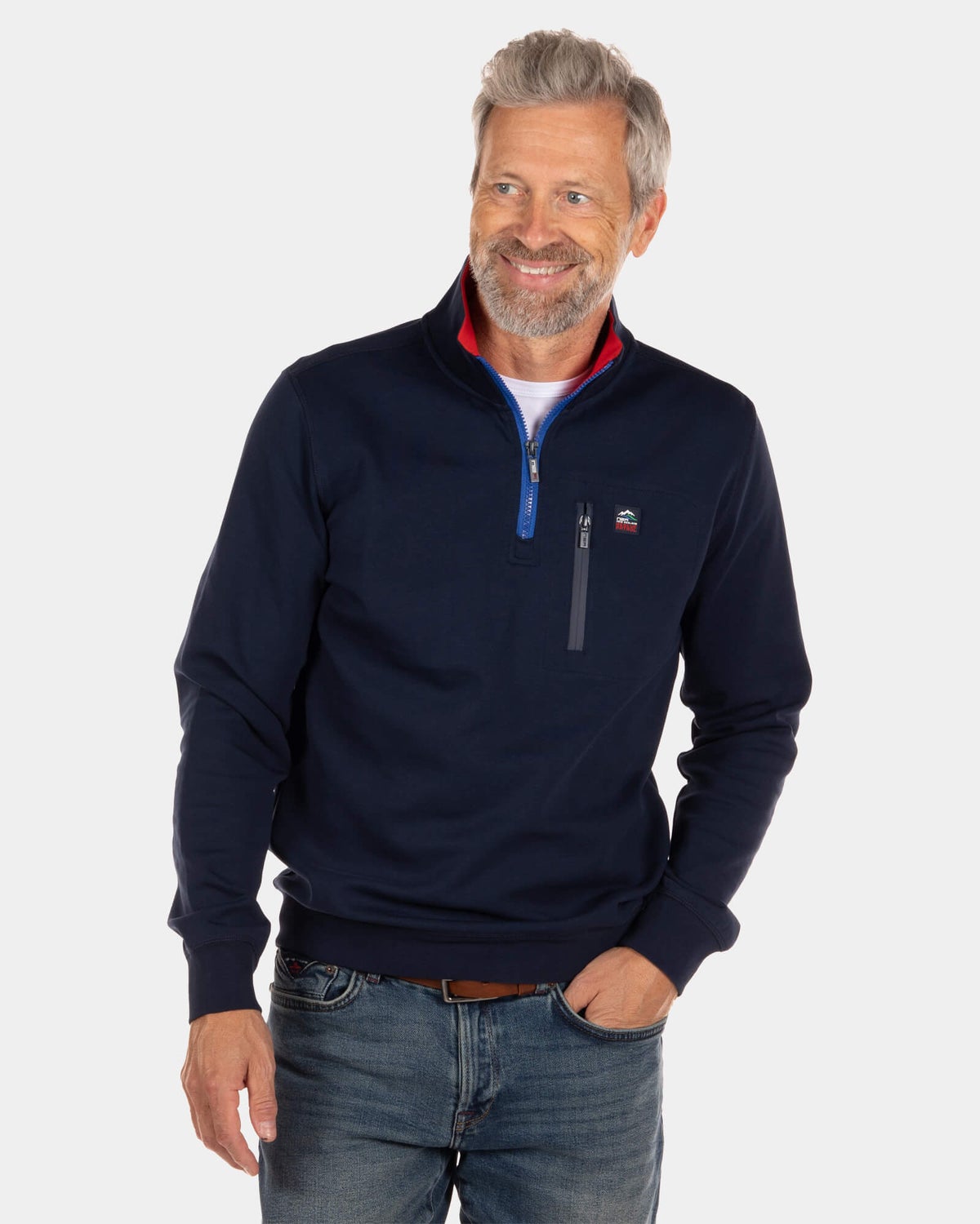 Sweater met halve rits Areare - Reef Navy