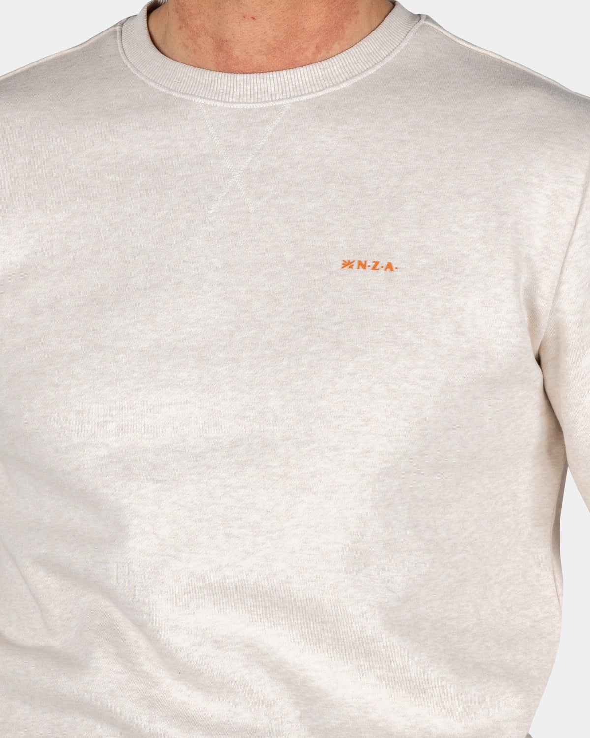 Ecru crew neck sweater - Powder Sand