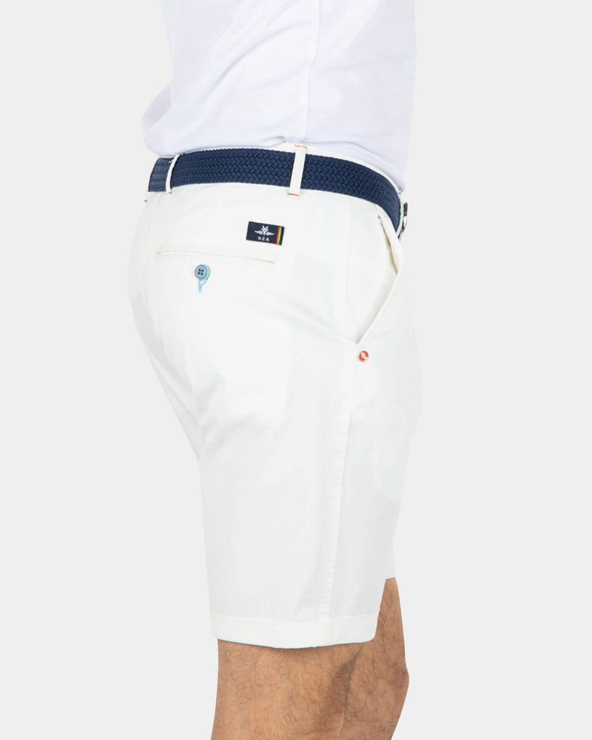 Katoenen stretch chino shorts - Cream