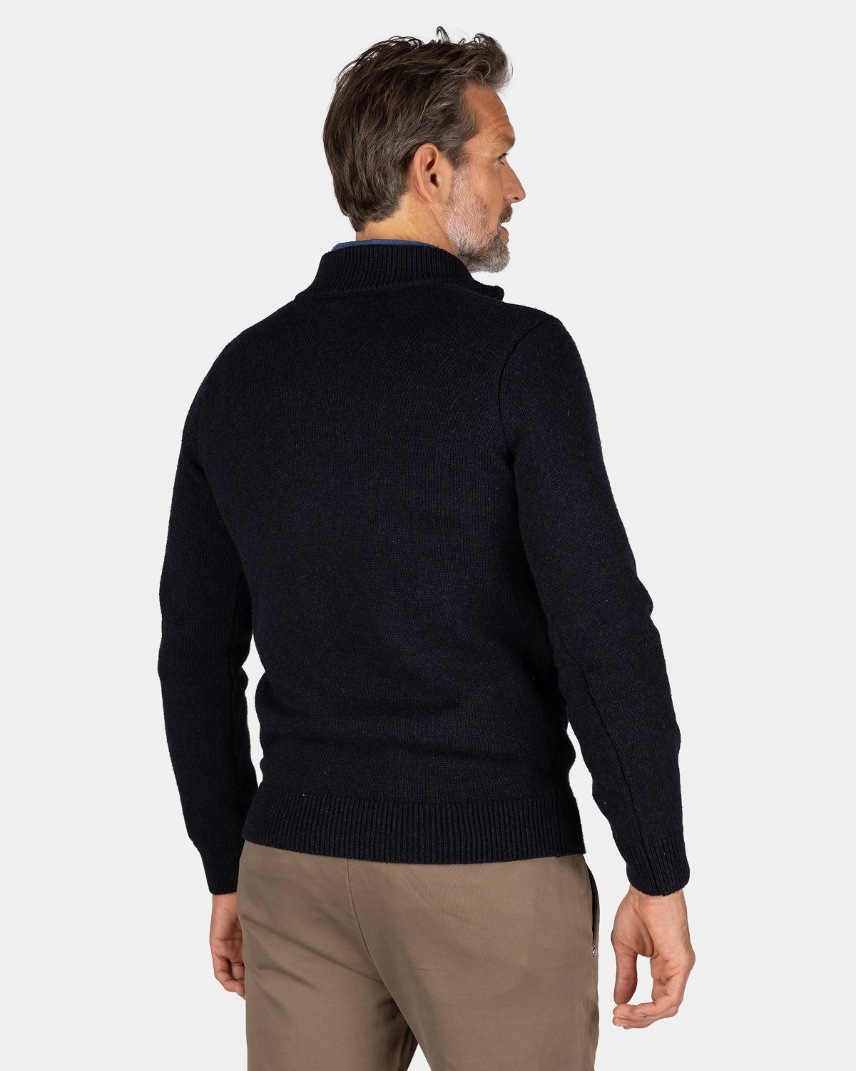 Pullover bleu marine avec motif tricoté - Winter Navy