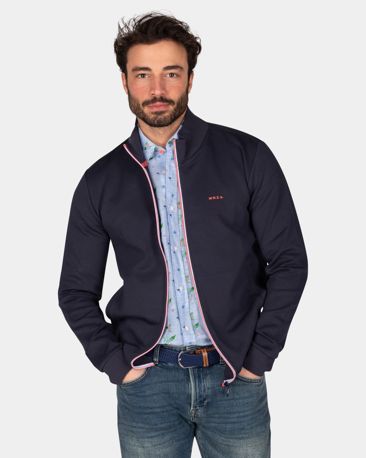 Katoenen vest met stretch  - Traditional Navy