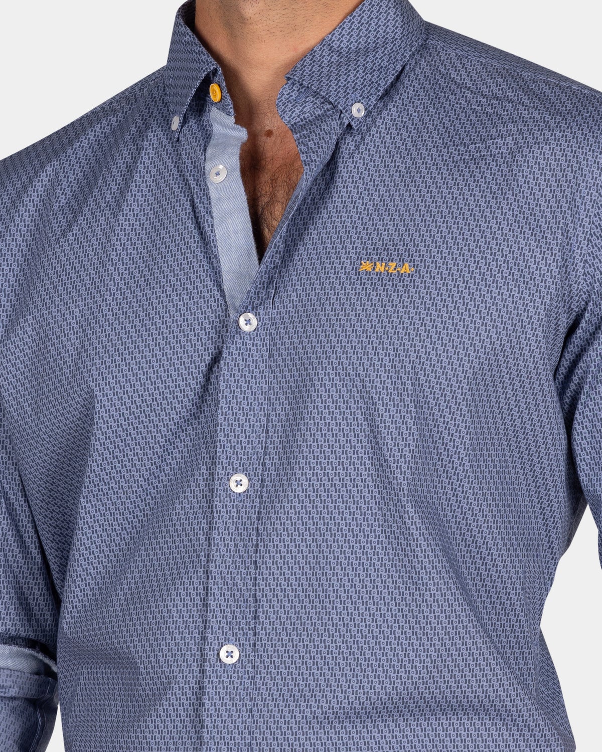 Camisa de algodón azul con estampado - Tin Blue