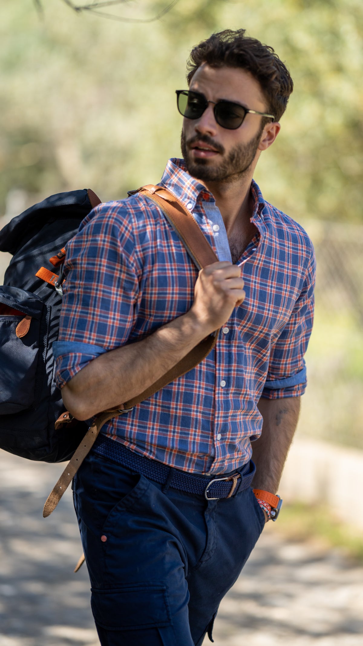 Chemise à carreaux bleu et rose - Dusk Navy