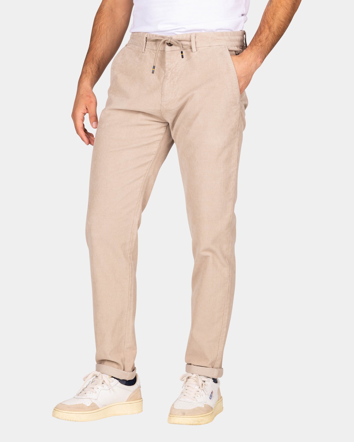 Corduroy ecru chino - Chestnut