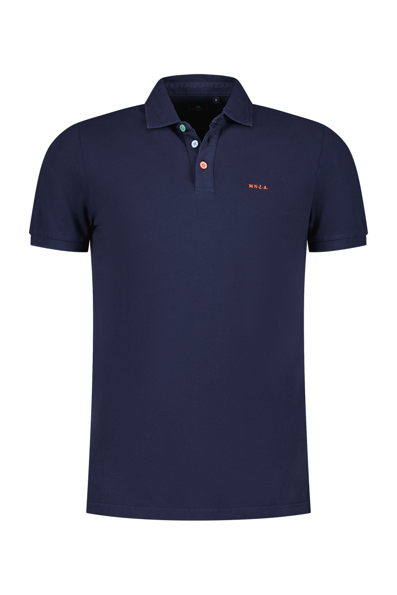 Plain cotton polo shirt - Traditional Navy