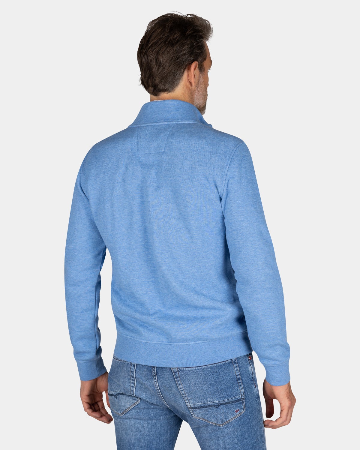 Blauwe sweater met halve rits - Frozen Blue