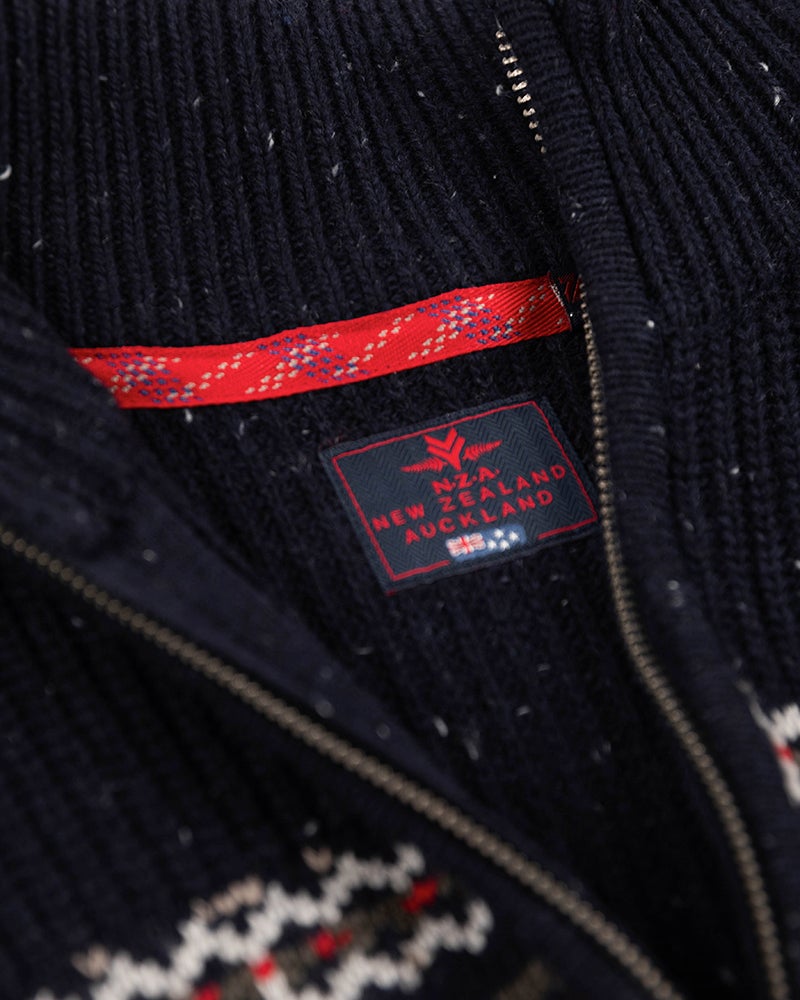 Cotton wool half zip pullover - Pitch navy